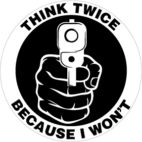 Think Twice Gun Control Sticker
