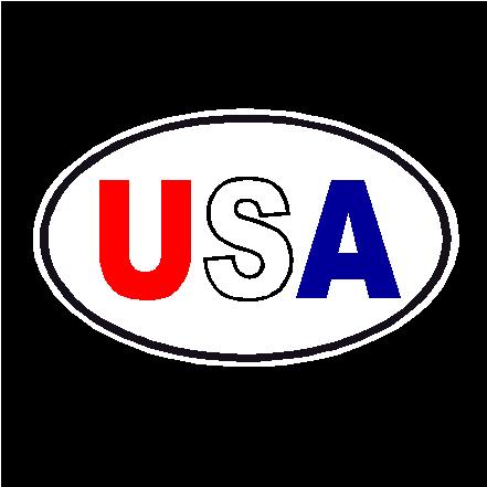 USA Oval Decal RWB