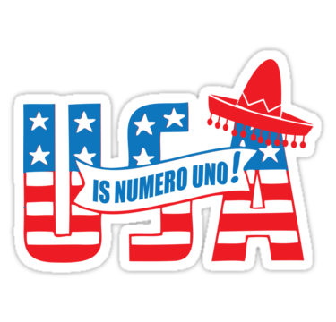 USA is numero uno funny sticker