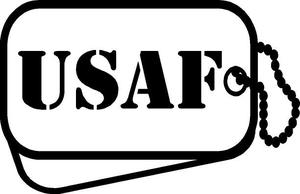 USAF Dog Tag B&W Sticker