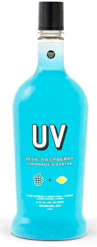 UV Blue Raspberry Vodka Bottle Sticker