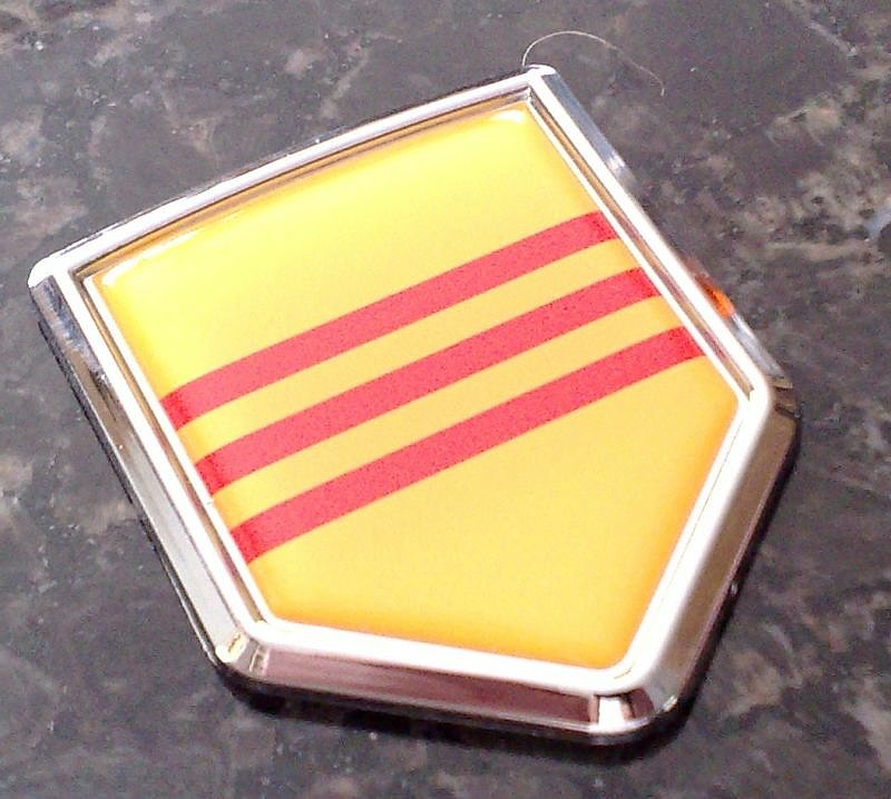 Vietnam Flag Decal Car Chrome Emblem Sticker