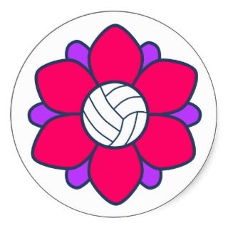 Volleyball Circular Color Sticker 1