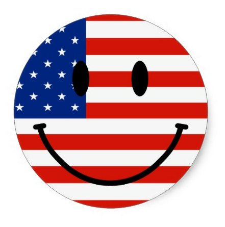 USA Flag Smile Face Sticker