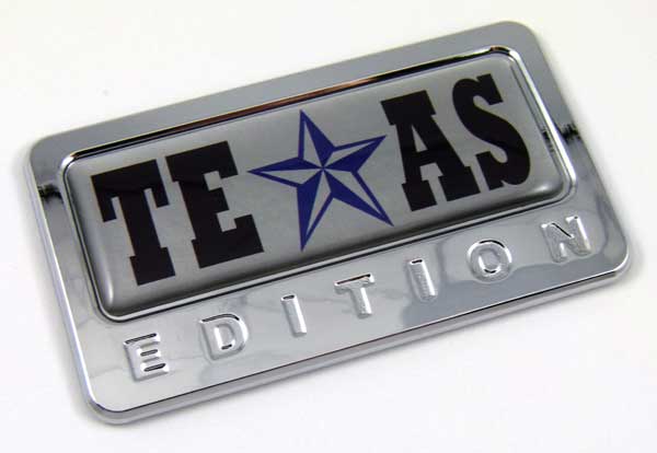 texas special edition adhesive chrome emblem