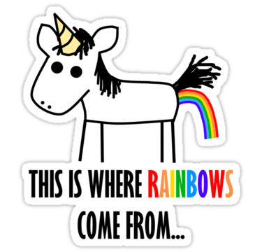 where rainbows come from funny sticker