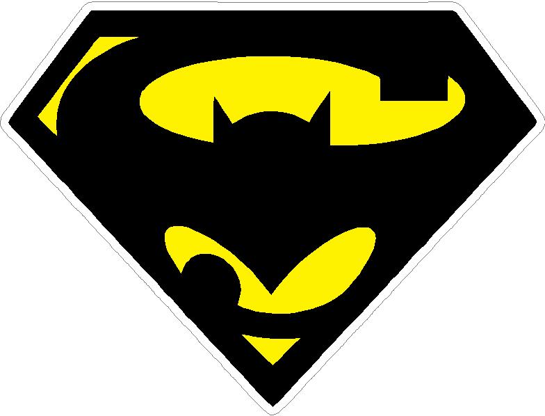 Superman Batman Color logo sticker