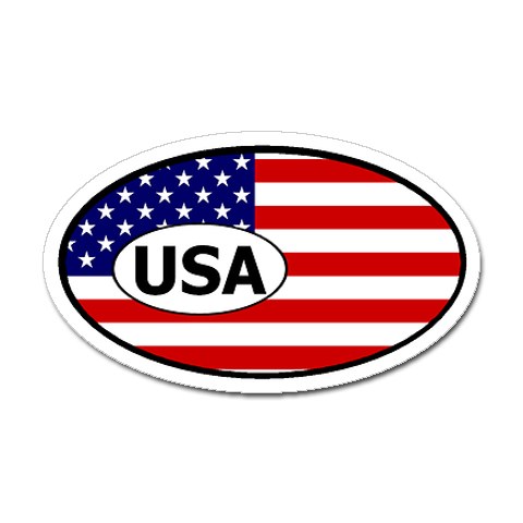 USA Flag Oval Sticker