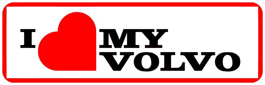 VOLVO LOVE BUMPER STICKER PAIR