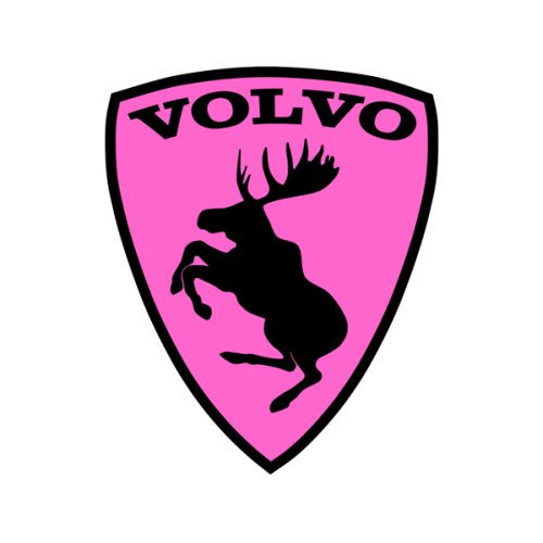 Volvo Prancing Moose Logo Decal Sticker PINK