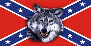 Wolf and Rebel Flag Sticker 2