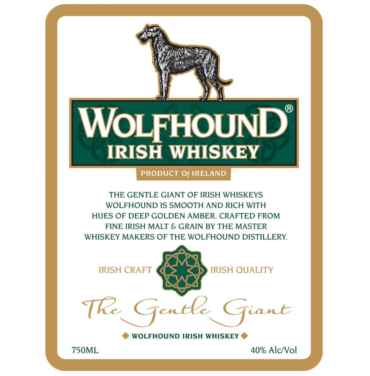 Wolfhound Irish Whiskey Label Sticker