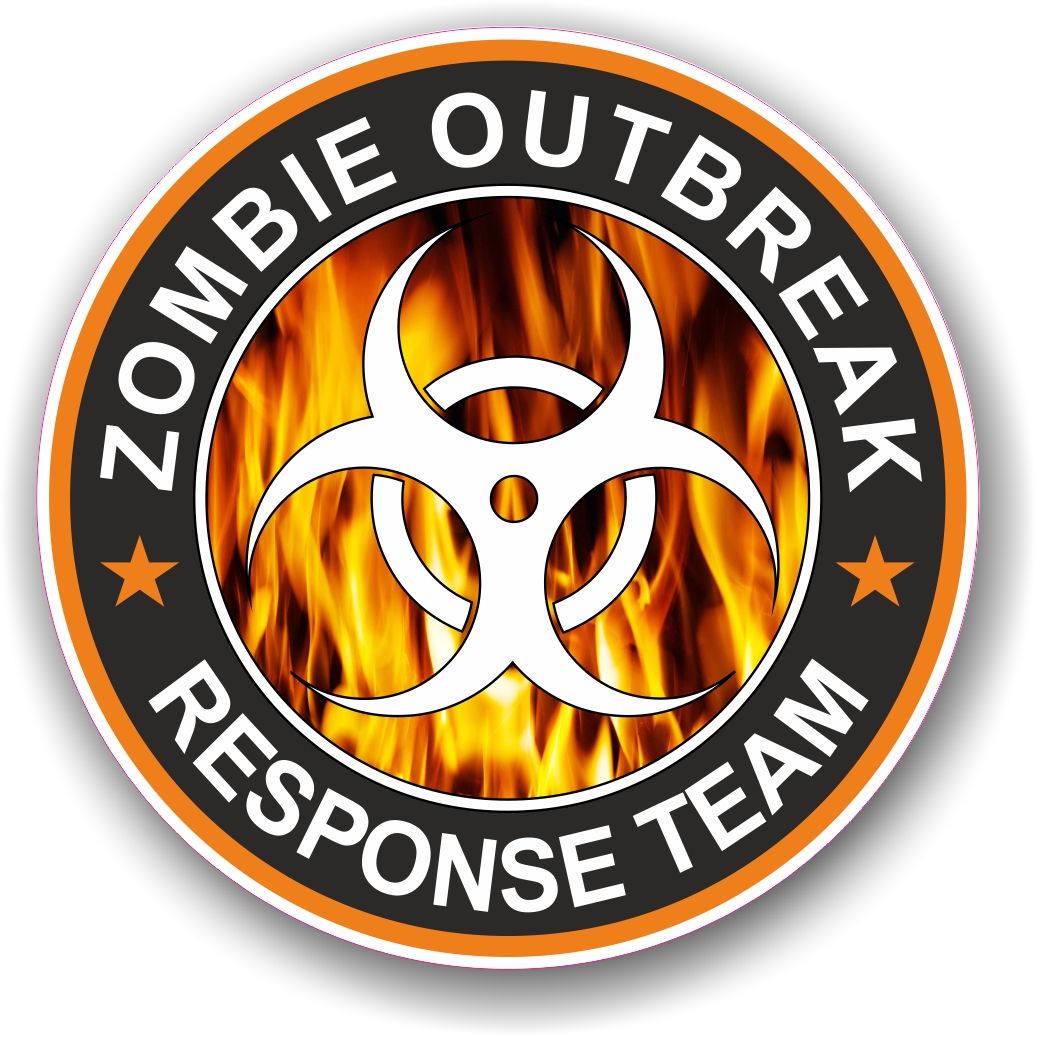 ZOMBIE RESPONSE STICKER as displayed 9