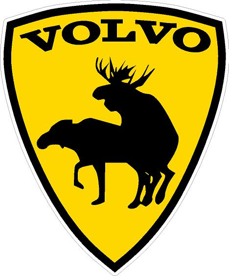 volvo moose humping crest shaped sticker