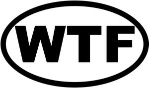 wtf whatthefuck oval sticker