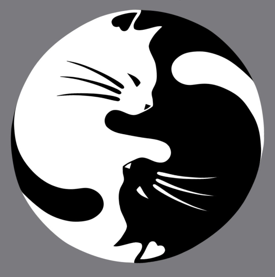 yin-and-yang-cat-pet round sticker