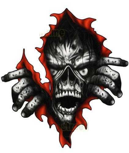 zombie ripping out sticker