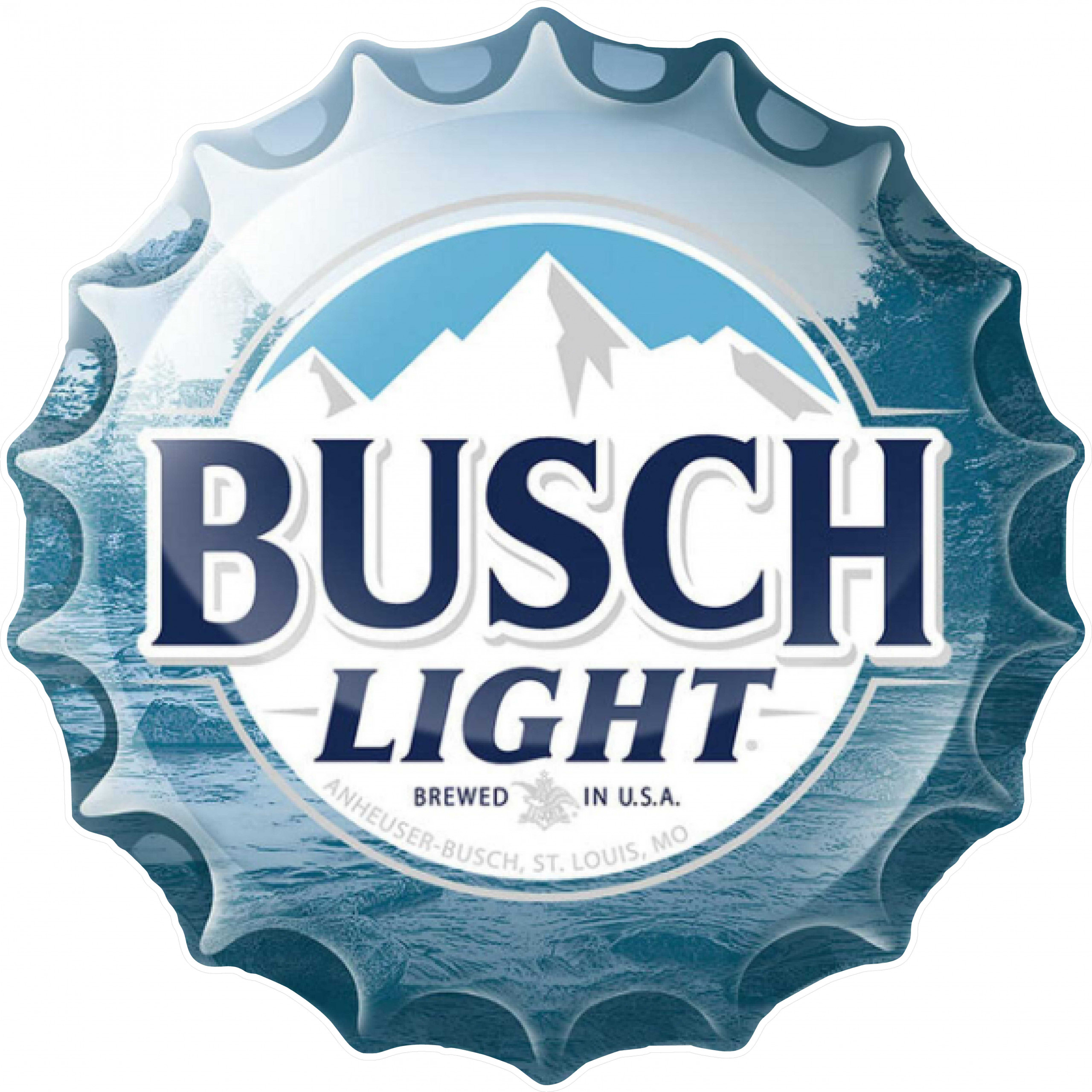 BUSCH LIGHT BOTTLE CAP SHAPED STICKER