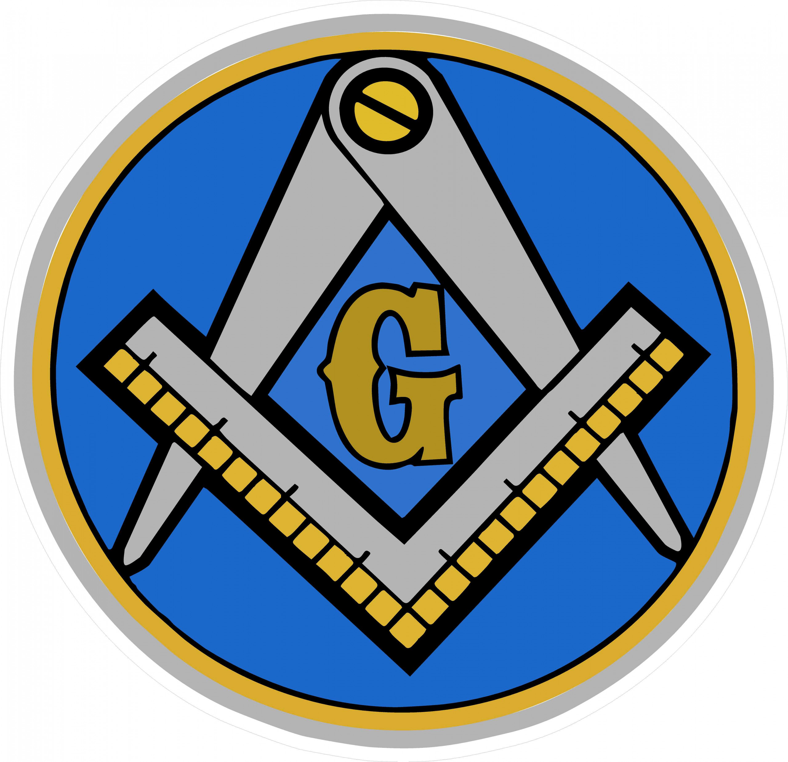 Masonic Blue Round Logo Sticker