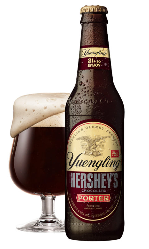 Yuengling Hershey beer bottle and glass STICKER
