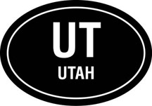 Utah Euro Black OVAL Sticker