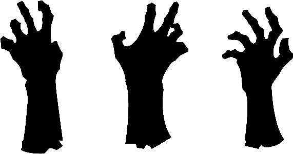 Zombie hands three diecut car decal