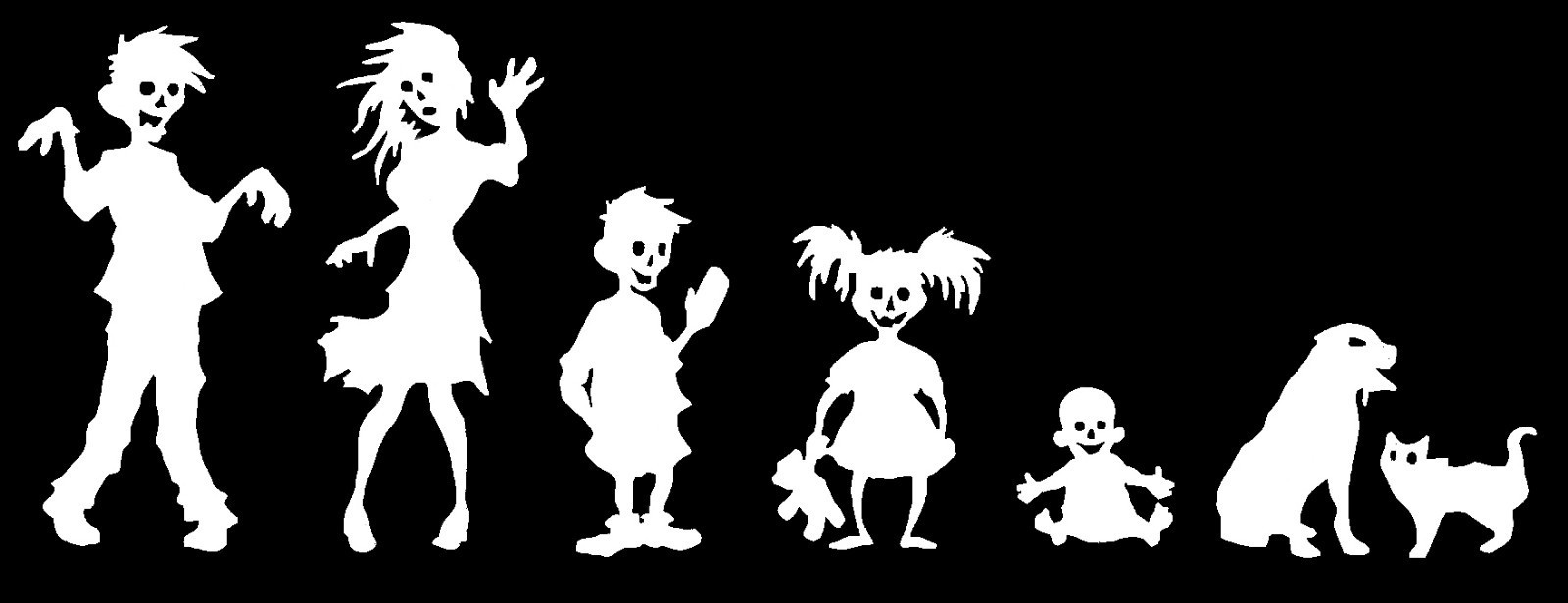 zombie family die cut decal