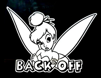 TINKERBELL BACK OFF Decal Sticker