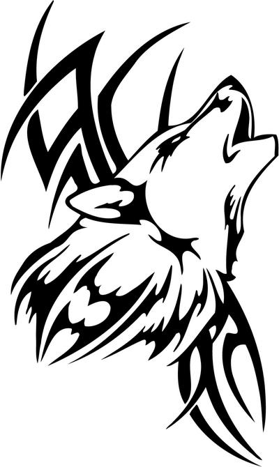Tribal Wolf Decal Stickers - 45