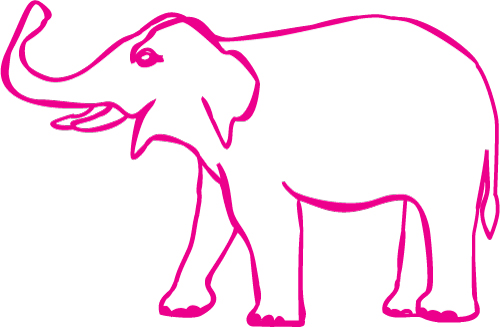 elephant outline vinyl decal
