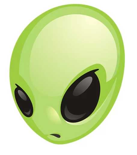 Alien head Decal Area 51 Roswell Green Martian Sci Fi Vinyl Sticker