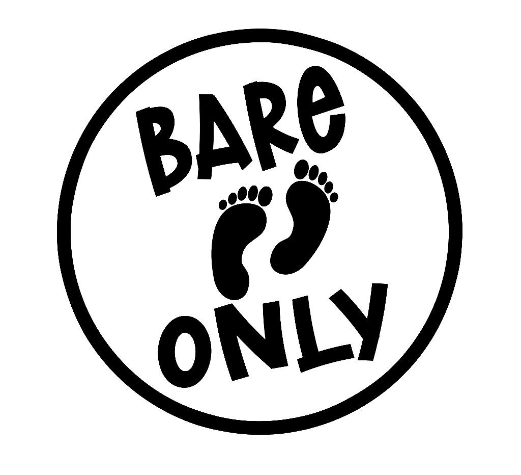 BARE FEET ONLY ROUND BOATING STICKER
