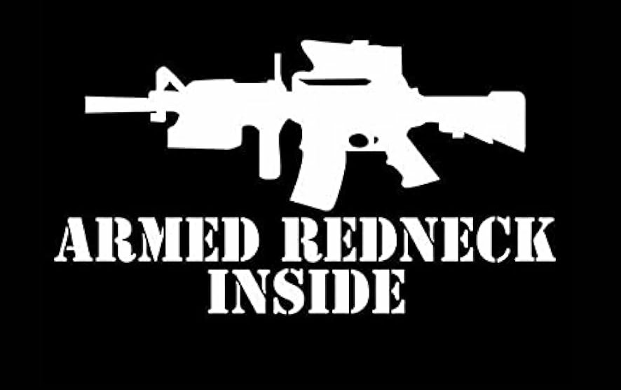 armed redneck inside rifle rebel decal