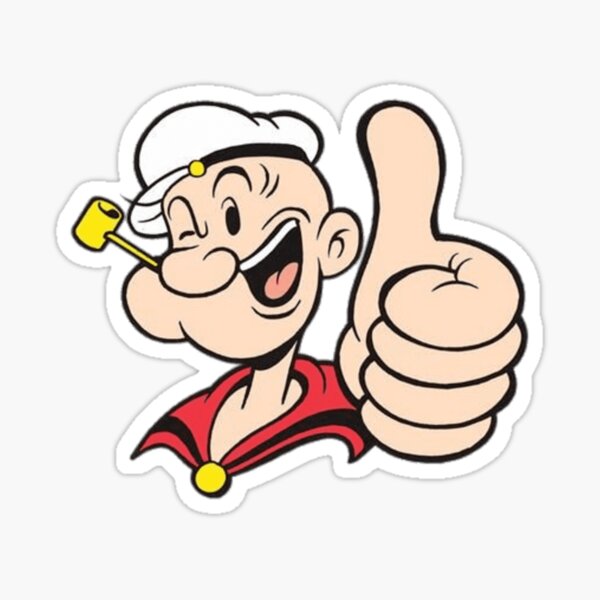 popeye THUMBS UP cartoon sticker