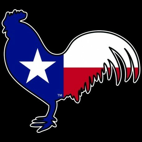 redneck-texas flag-rooster sticker