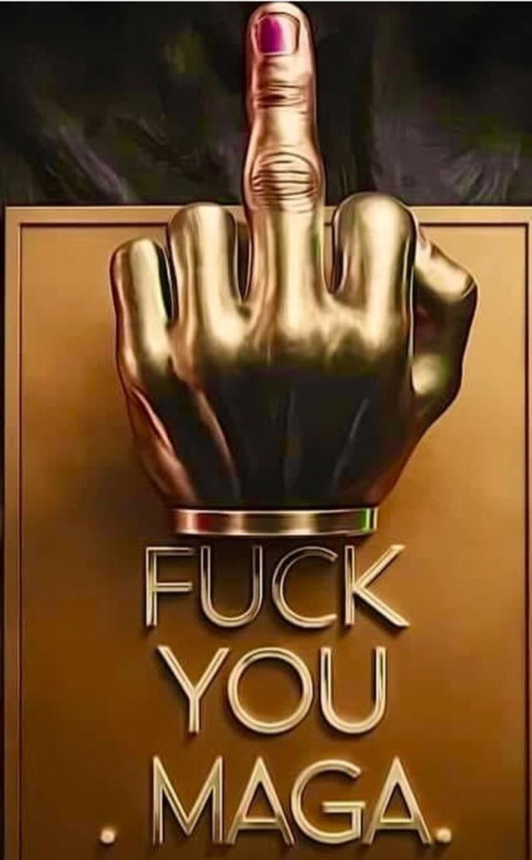 TRUMP-FUCK-MAGA-24K-GOLD-STICKER