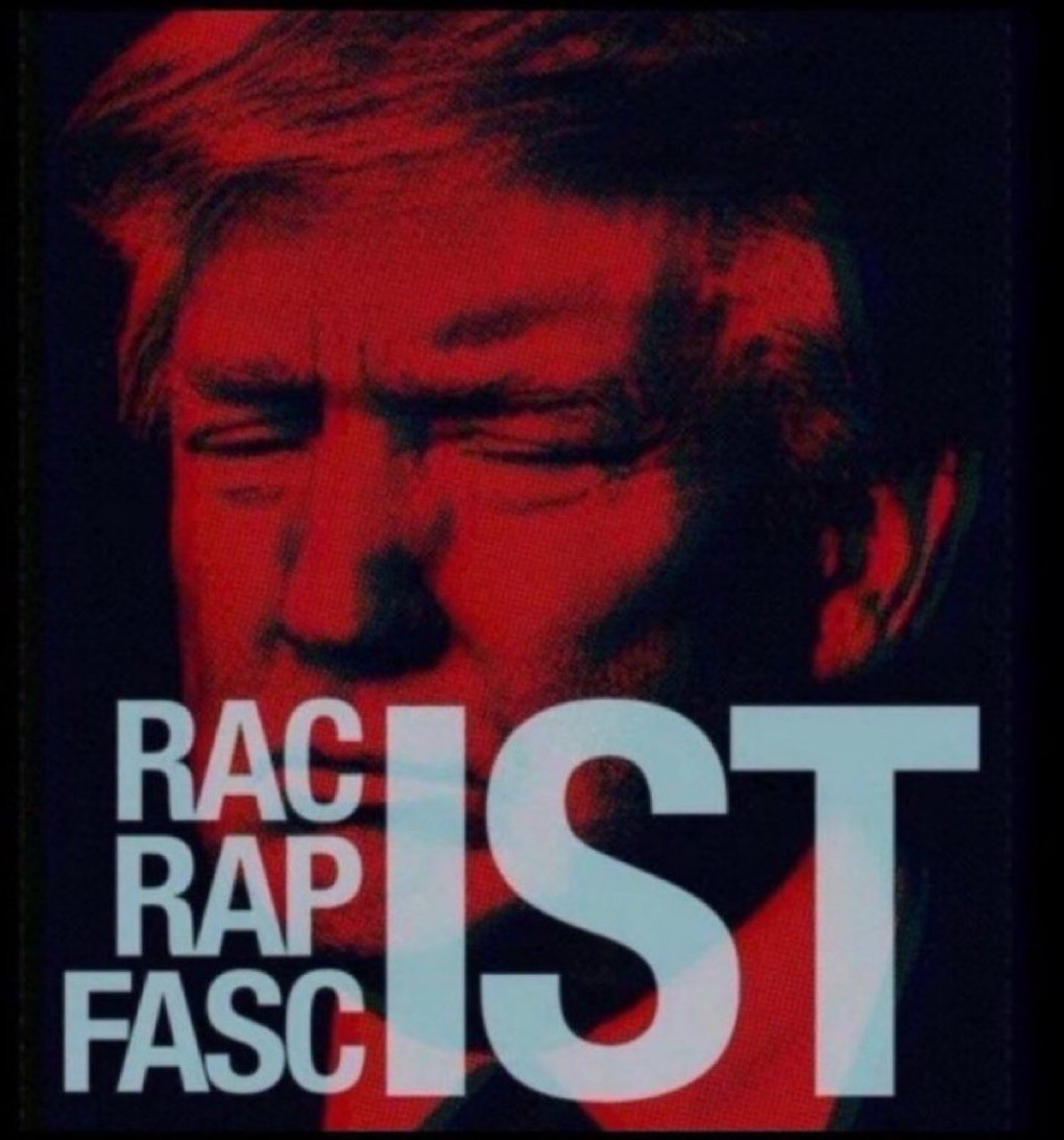 TRUMP RACIST RAPIST FASCIST STICKER