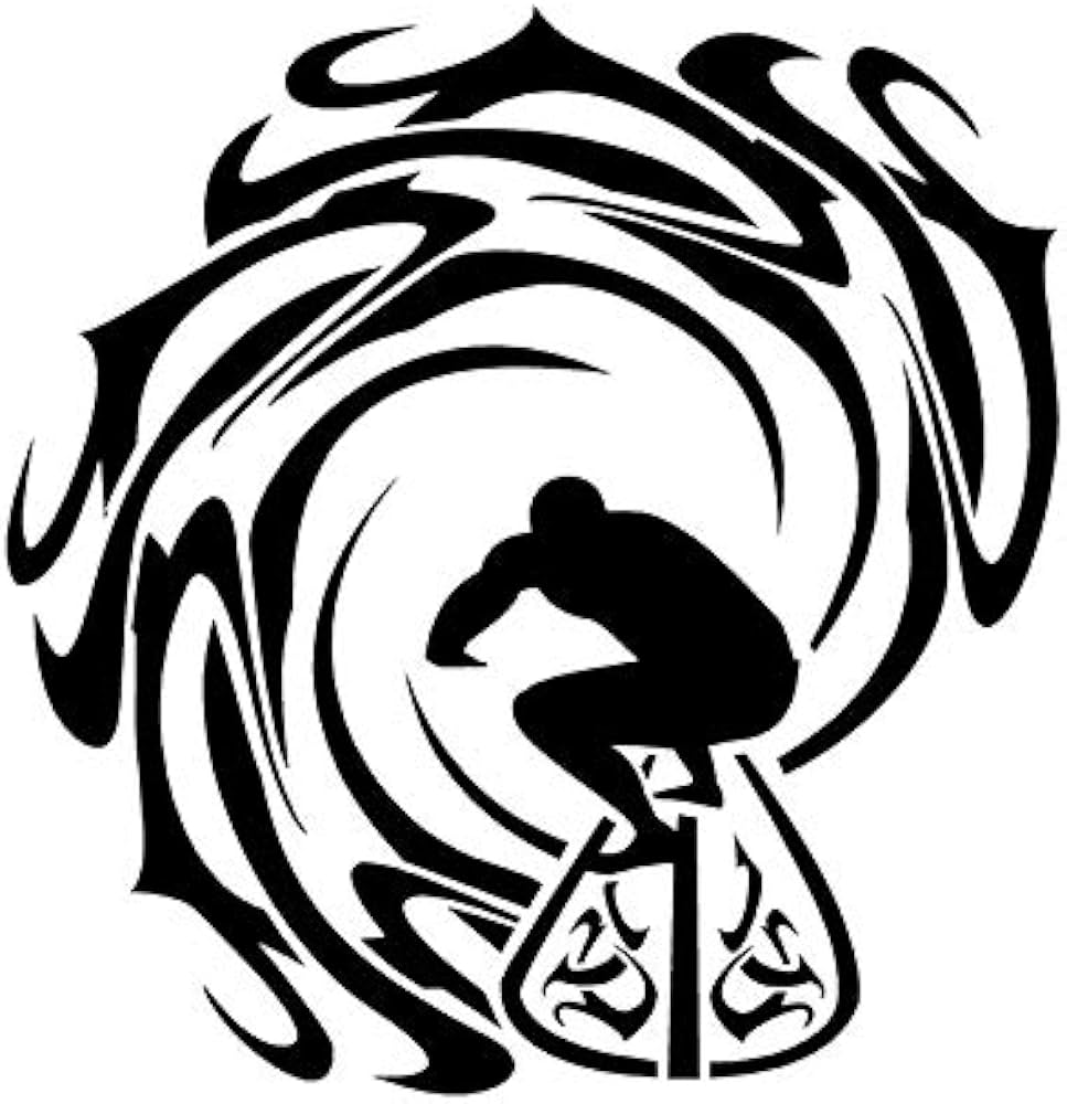 Hawaiian surf the tube decal