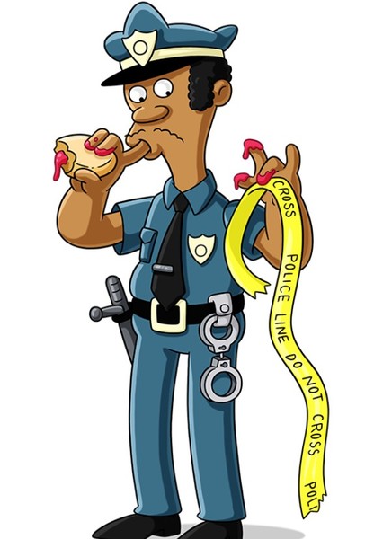 lou-the-simpsons funny police sticker