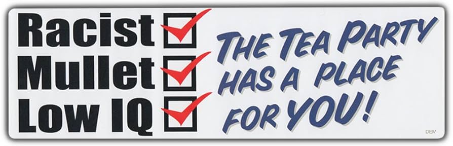 TEA PARTY HAS A PLACE FOR YOU anti racist STICKER