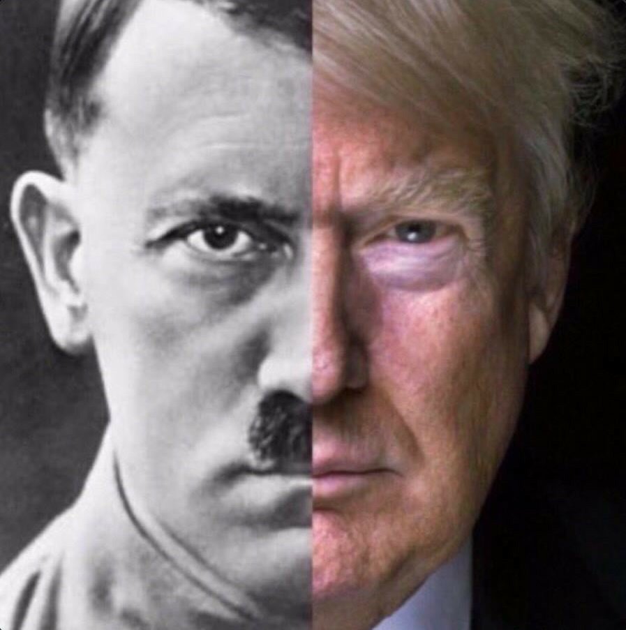 TRUMP HITLER one and the same sticker