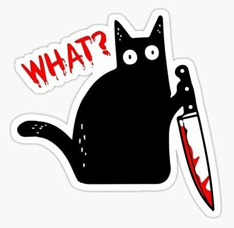 Funny Murderous Cat Holding Knife