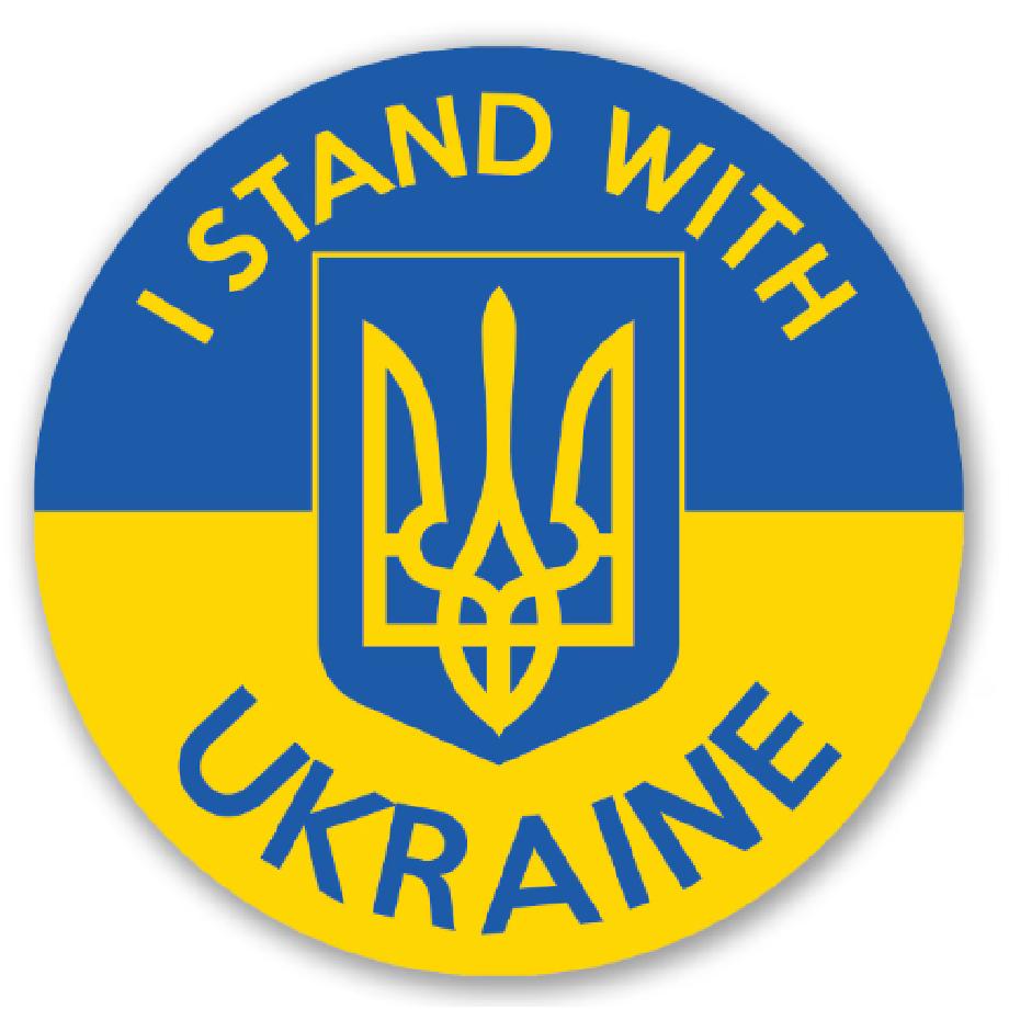 stand with Ukraine round sticker
