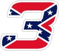 3 confederate nascar sticker