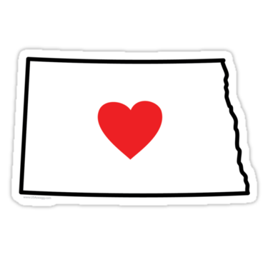 Love North Dakota Sticker