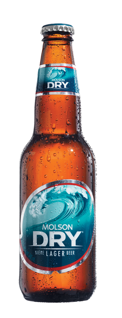 Molson Dry Bottle Shaped Sticker