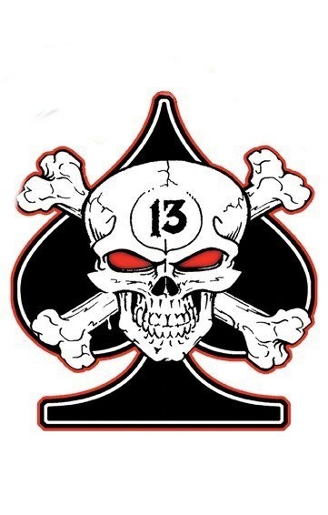 Cool SKULL CROSSBONES LUCKY SPADE 13 STICKER Vinyl