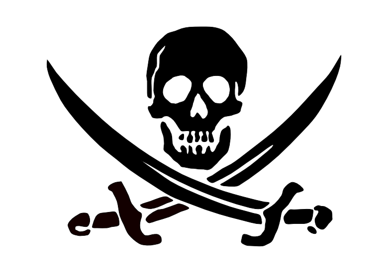 Pirate Skull with Swords Decal