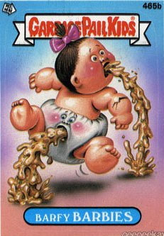 Barfy BARBIES Funny Sticker Name Decal