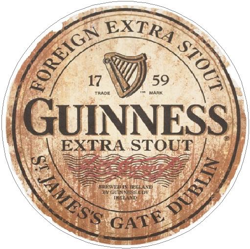 Guinness Round Label Decal